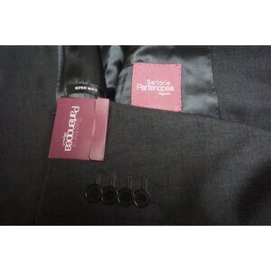 Sartoria Partenopea Medium Gray S160s Wool 2 Pc Suit Jacket Pants 44R BRAND NEW